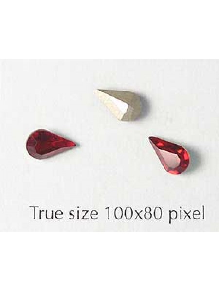 Swar Stone Drop 8x4.8mm Siam Red Foil