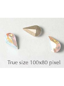 Swar Stone Drop 10x6mm Clear AB Foil