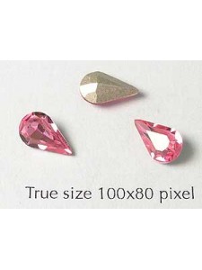 Swar Stone Drop 10x6mm Rose Foil