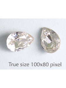 Swar Pear Stone 14x10mm Clear Foil