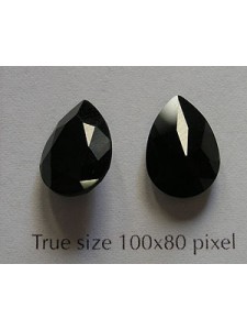 Swar Pear Stone 14x10mm Jet