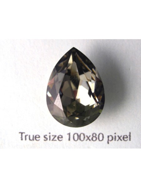 Swar Drop Stone 18x13mm Black Diamond F