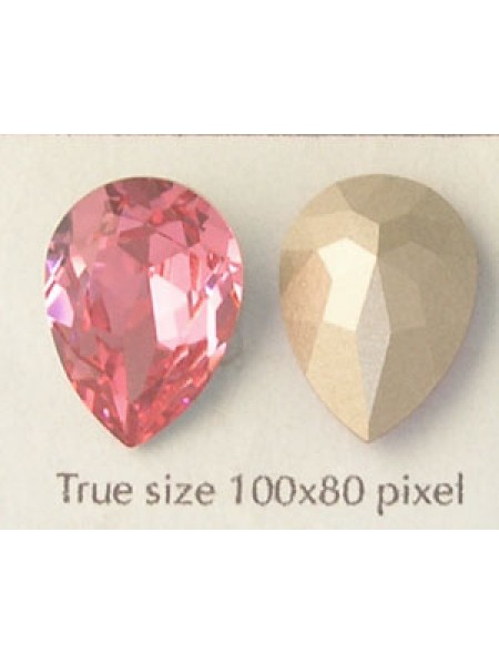 Swar Drop Stone 18x13mm Rose