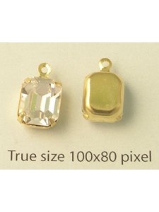 Oct Stone 10x8mm Clear gold set. 1ring