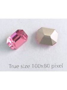 Swar. Octagonal Stone 10x8mm Rose