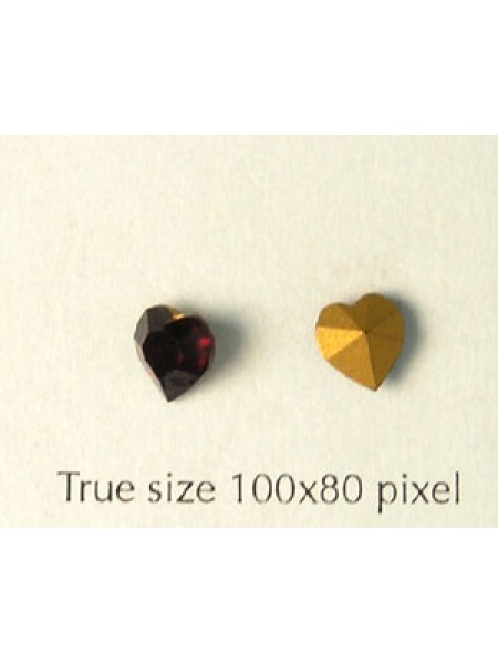 Swar Heart Stud Stone Garnet