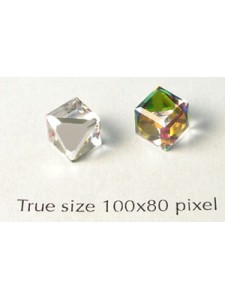 Swar Slant Cube Stud Stone Rainbow