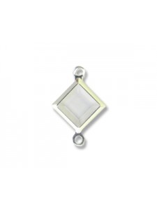 Square Stone 8mm 2 Ring Clear S/P