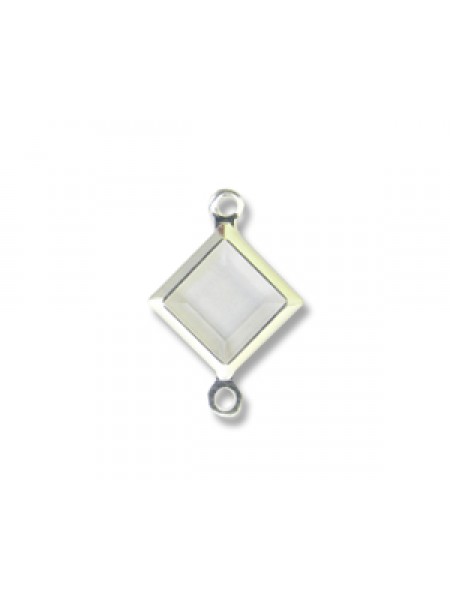 Square Stone 8mm 2 Ring Clear S/P