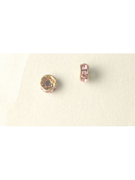 Swar Rondel 4mm Light Rose Gold Plated