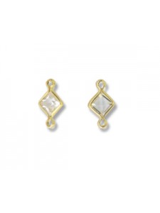 Swar.Square Channel 4mm Clear Gold Pl