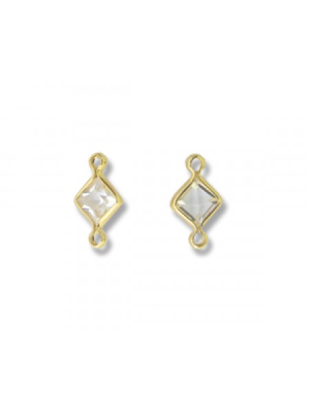 Swar.Square Channel 4mm Clear Gold Pl