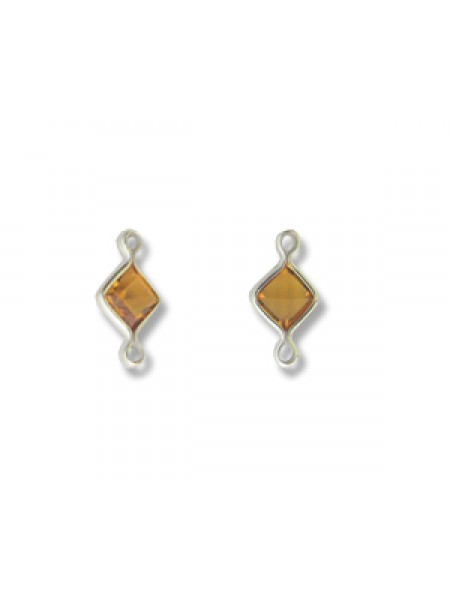 Square Channel 4mm Topaz Rhodium Pl