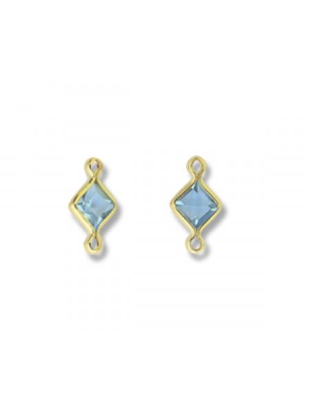 Swar Square Channel 4mm Aqua Gold Plated