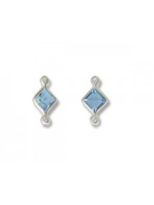 Swar Square Channel 4mm Aqua Rhodium Pl