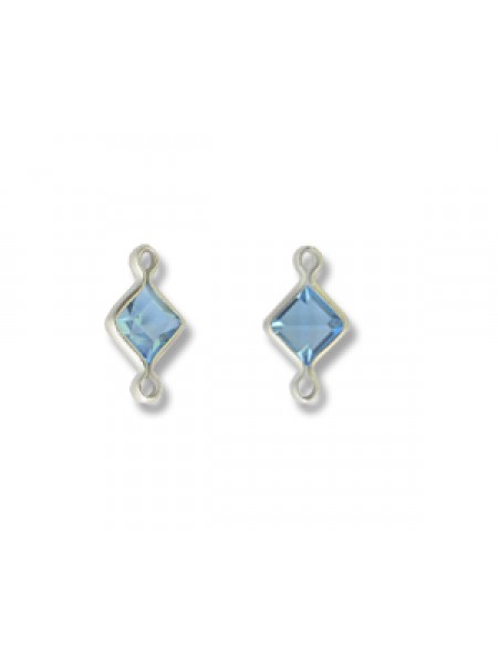 Swar Square Channel 4mm Aqua Rhodium Pl