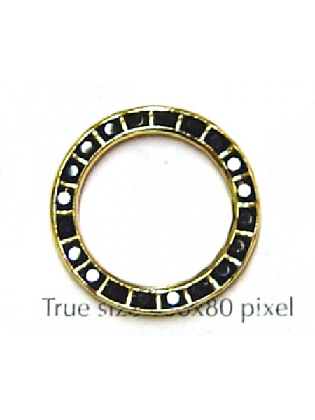 Swar Ring 21x2x3mm PP13 Jet Gold Plated