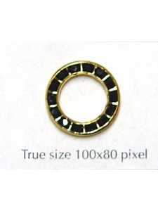 Swar Ring 15.6mm PP18 Jet Gold Plated