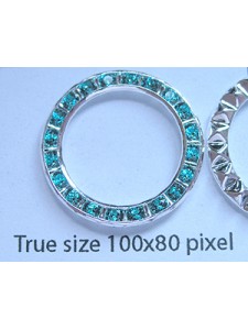 Swar Ring 21x2x3mm Lt.Turquoise Silve Pl