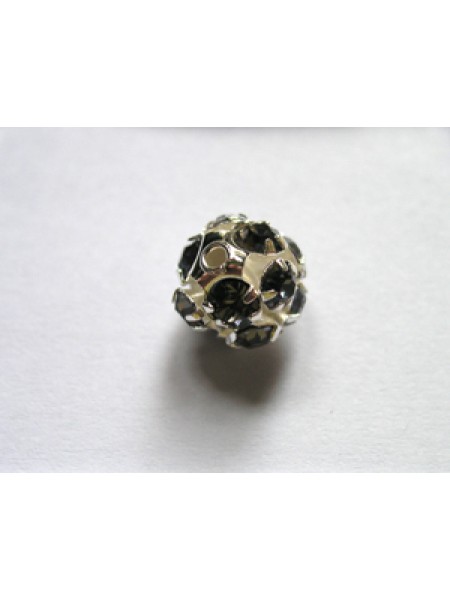 Rhinestone Ball 8mm Cadet Blue Silvr Pl