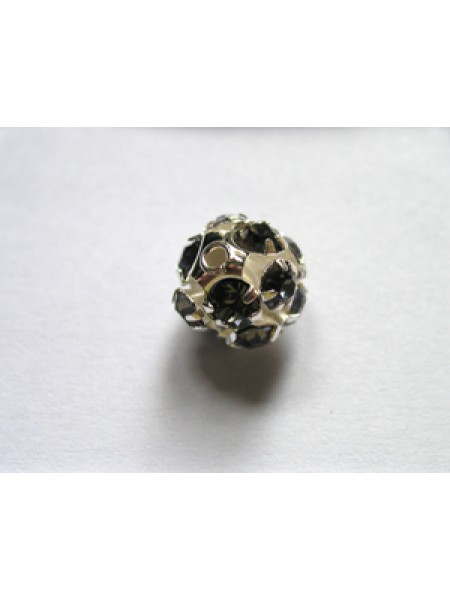 Rhinestone Ball 8mm Cadet Blue  Silvr Pl