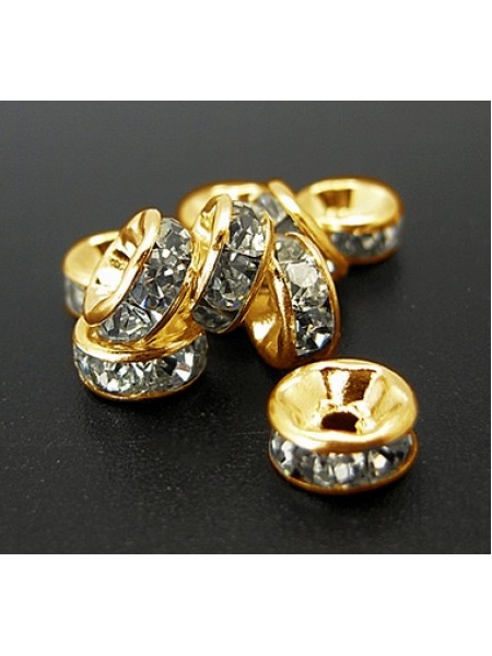 Diamonte Rondel (ASIA) 6mm Clr Gold Pl