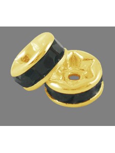 Diamonte Rondel (ASIA) 10mm Jet Gold Pla