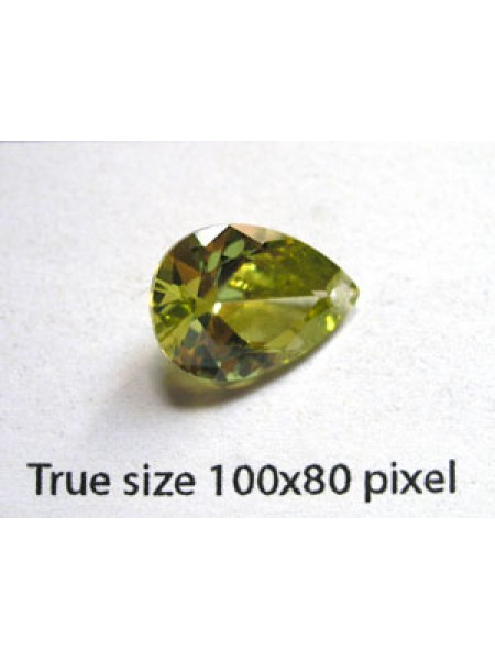 Pear Pendant Zirconia 14x10mm Peridot