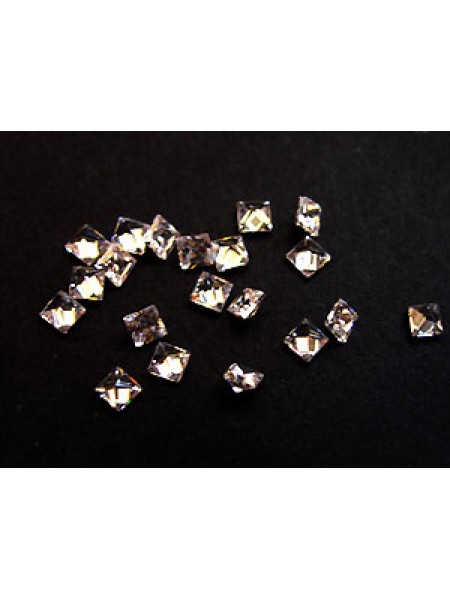 CZ Sq Princess 2.5x2.5mm White - 20pcs