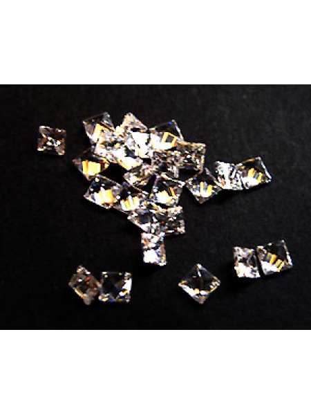 CZ Square Princess 3x3mm White - 25pcs