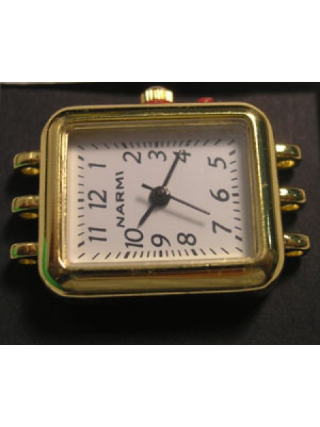 Watch Face Rectangle 3 strand Gold pl.